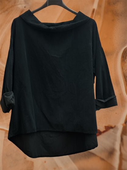 Blusa in velluto a costine